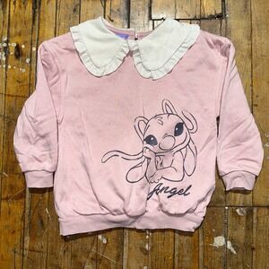 Disney Pink Sweatshirt with White Ruffle Collar